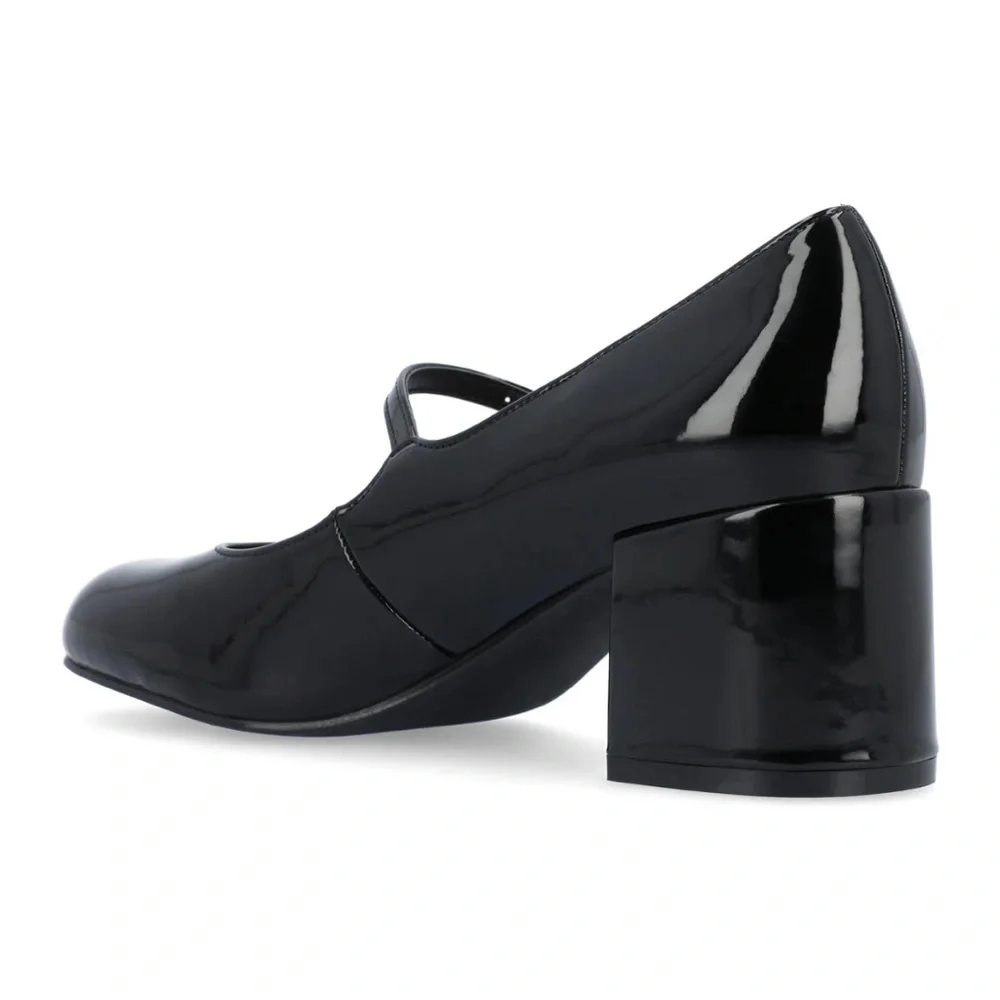 JOURNEE OKENNA MARY JANE PUMP HEELS IN  BLACK PATENT      US 7   … - Picture 4 of 16